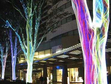 新款塑料光纤编织发光网灯光纤网led网灯