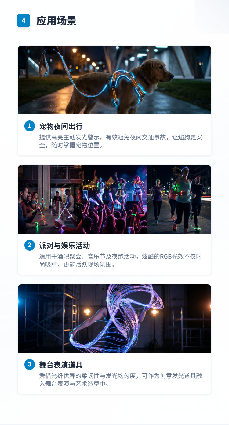 光纤发光宠物绳插图4