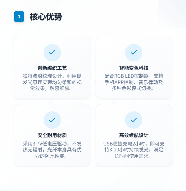 波浪纹光纤发光布料插图1